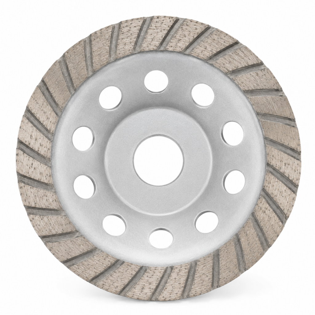 DOT turbo diamond cup wheel for angle grinders, 4 to 7 inch, smooth concrete surface grinding