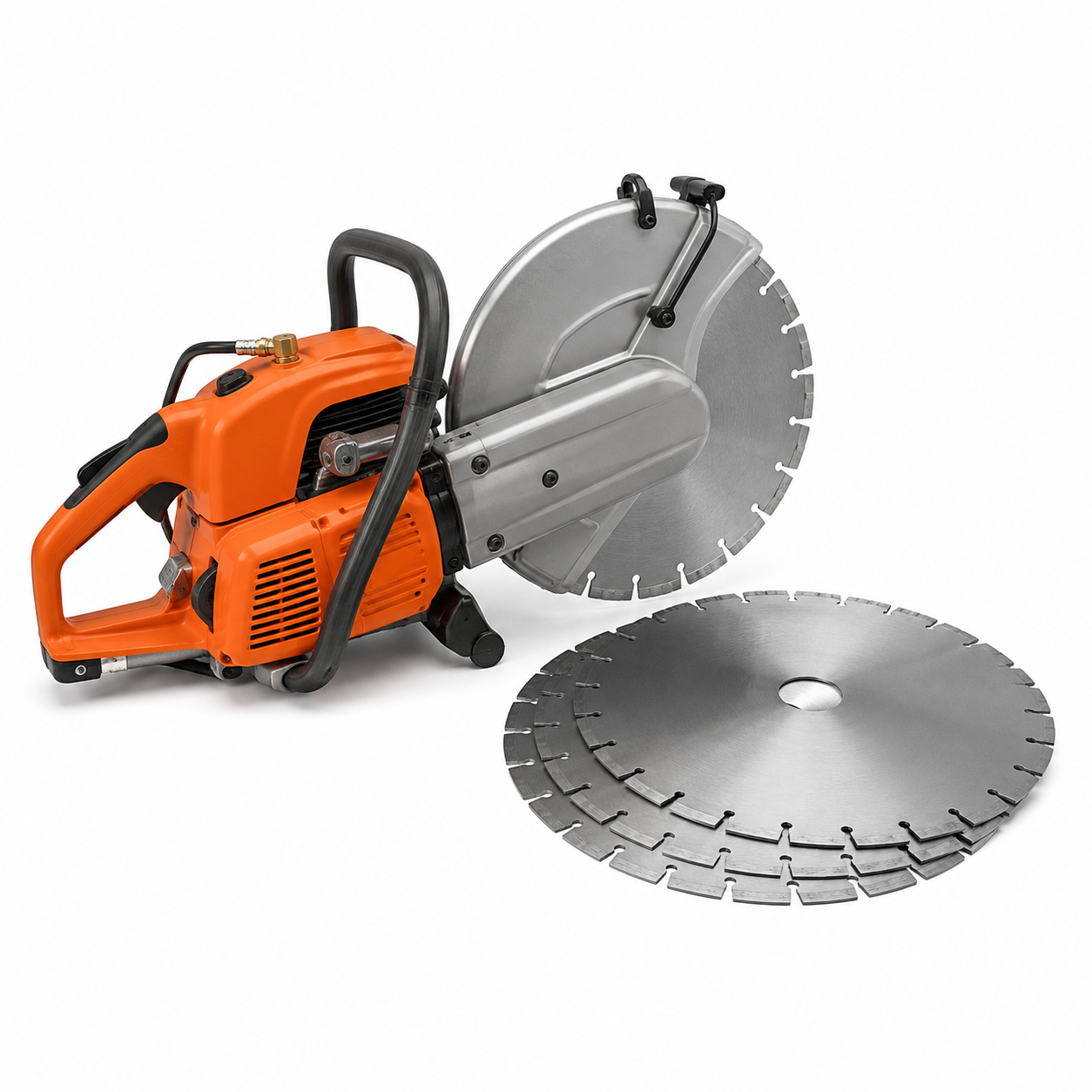 DOT contractor package pairing a handheld cut-off saw with matched diamond blades