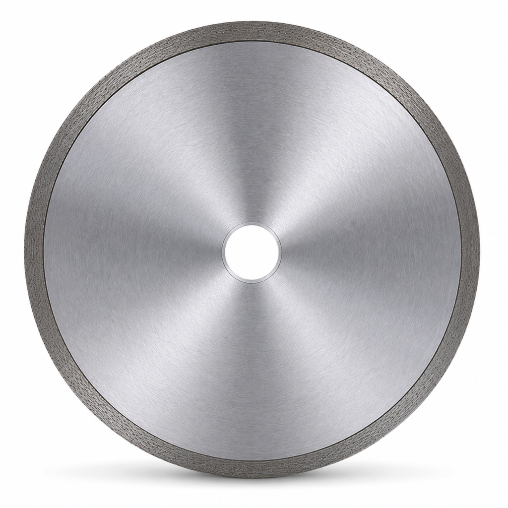 DOT porcelain and tile continuous rim diamond blade, 7 to 14 inch, for chip-free wet tile saw cuts
