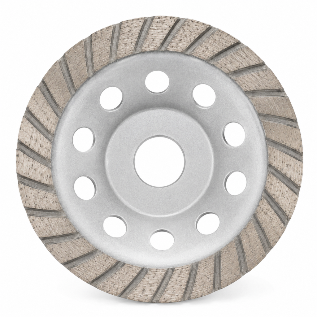 DOT turbo diamond cup wheel for angle grinders, 4 to 7 inch, smooth concrete surface grinding
