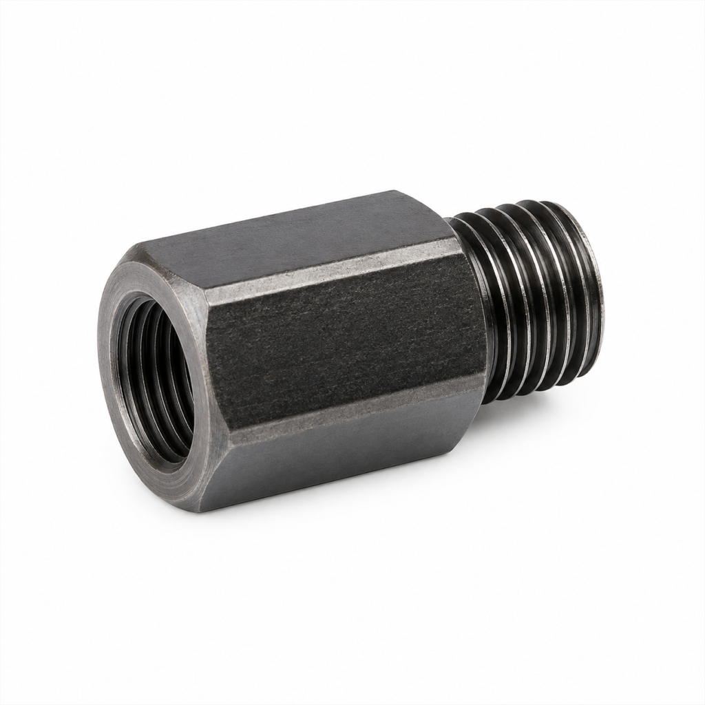 DOT core bit adapter converting 5/8-inch-11 to 1-1/4-inch-7 thread