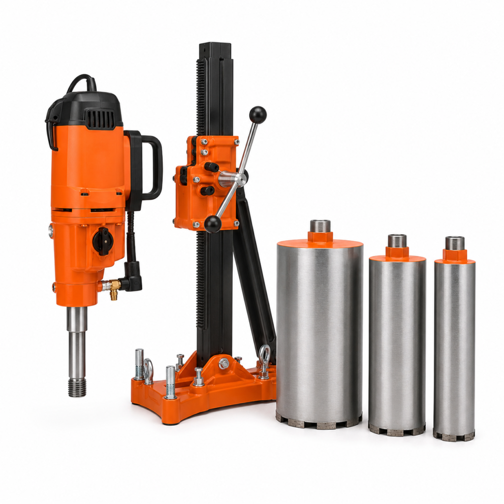 DOT core drilling package with wet diamond core bits, thread adapter and centering guide